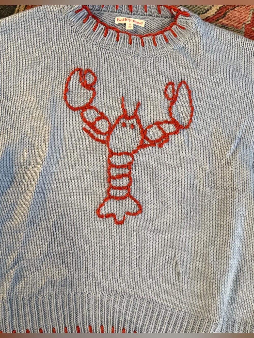 Bailey Rose Lobster Sweater Size M